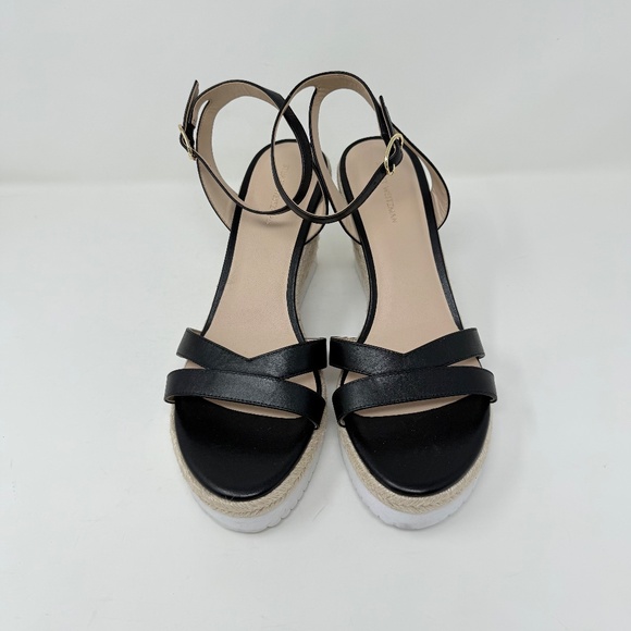New Stuart Weitzman Catlina Espadrille Wedge Sandal Black Sz 9.5 - Picture 8 of 13